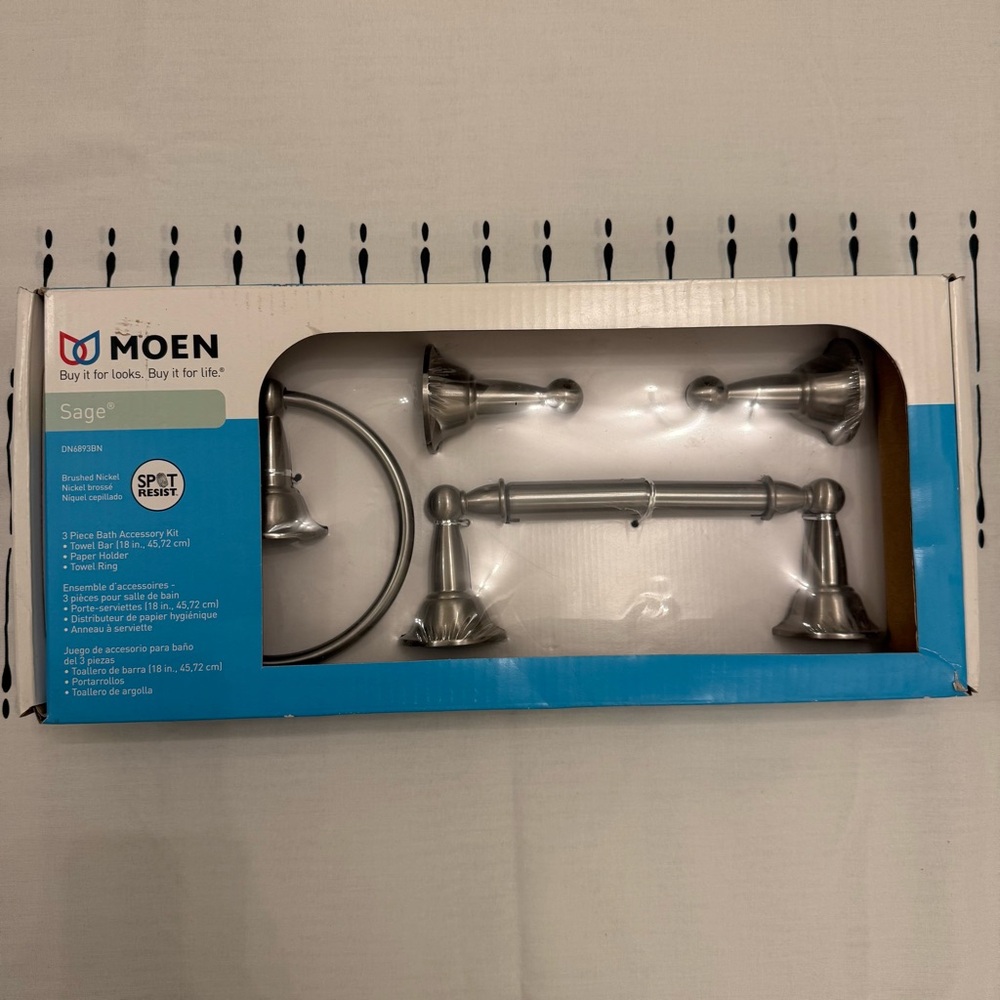 Moen Sage Brushed Nickel Bath Accessory Kit - Silver Finish